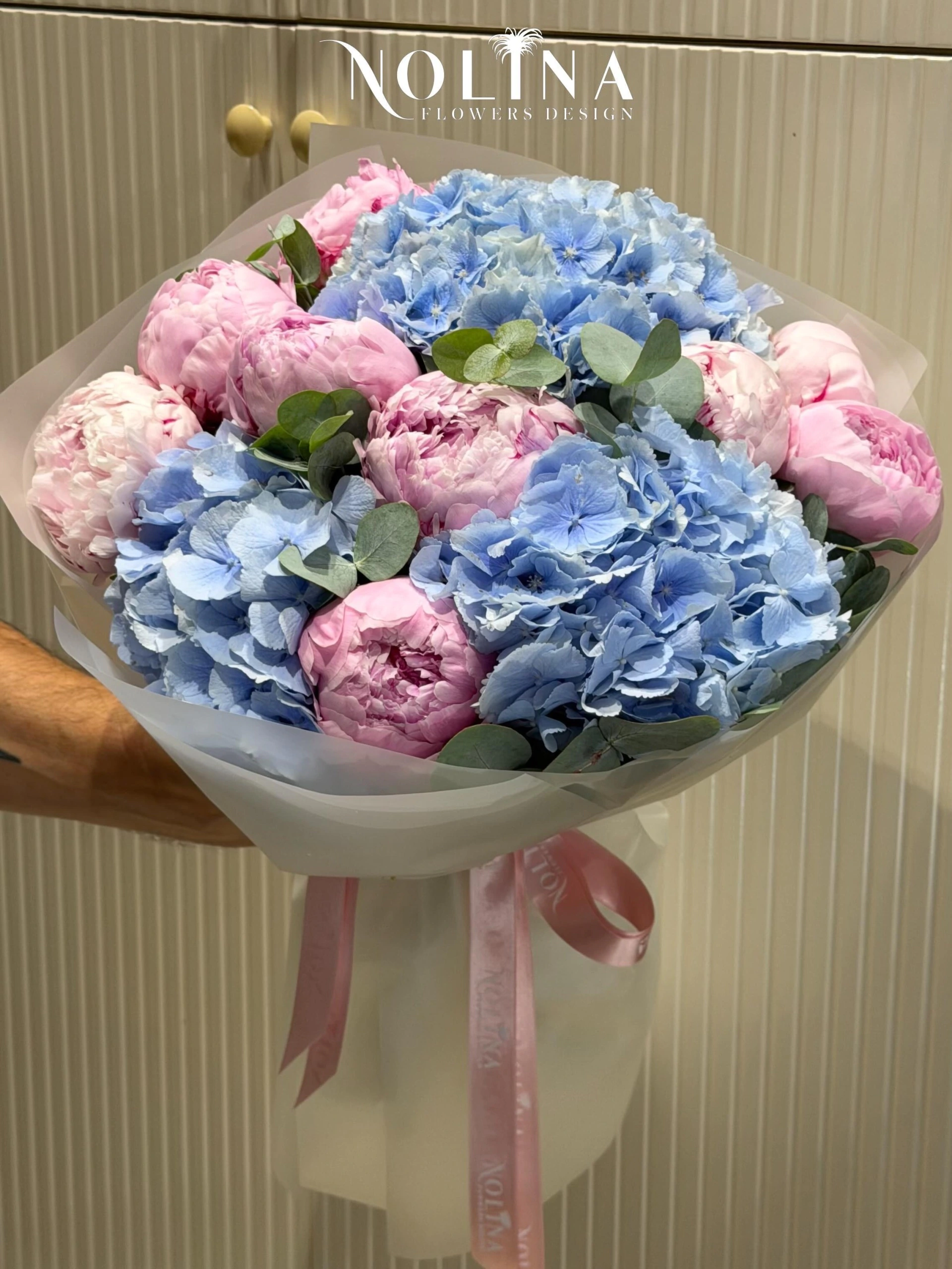 Blue Hydrangea & Peonies