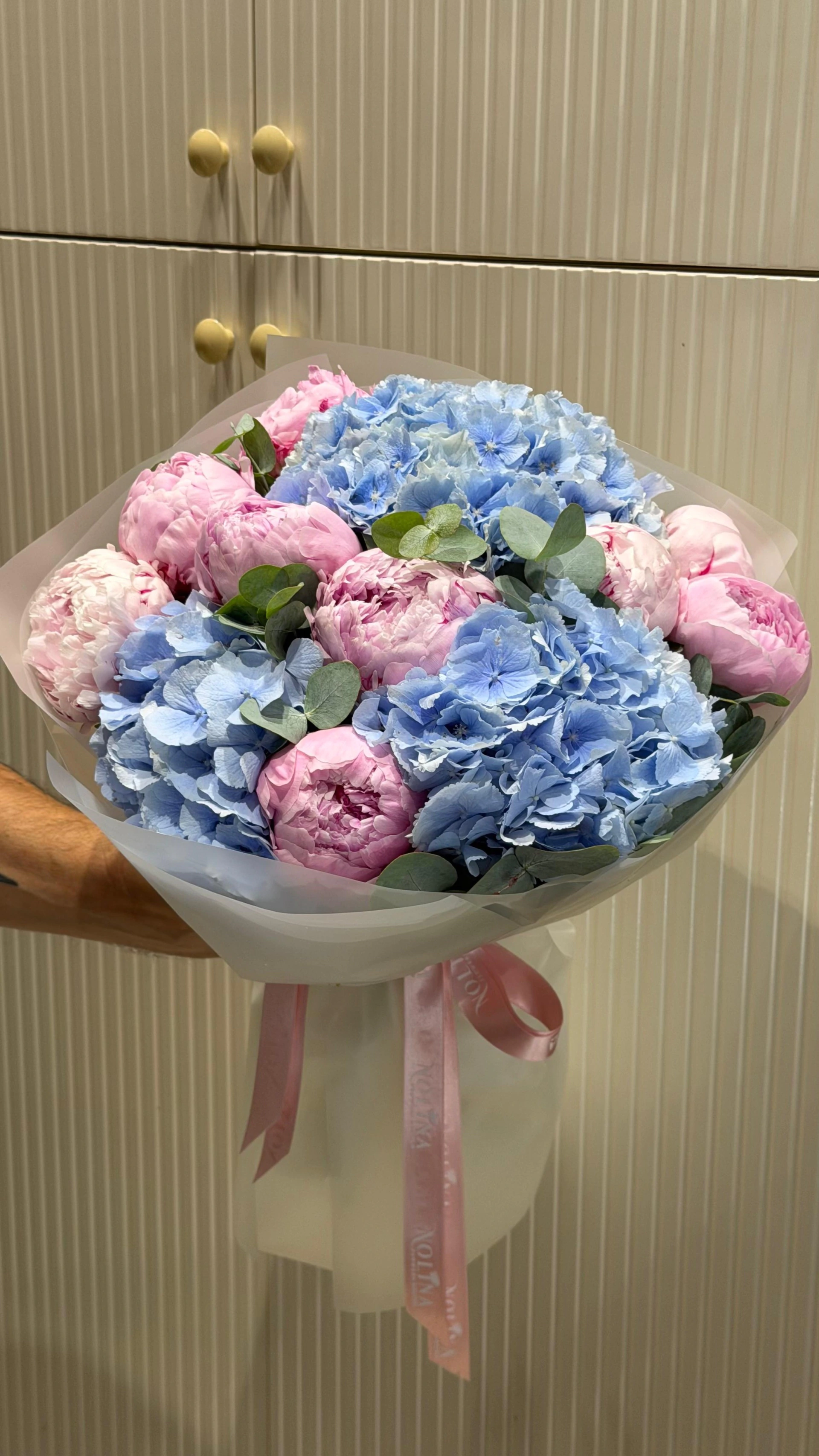 Blue Hydrangea & Peonies